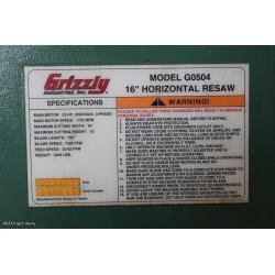 PART: 12561-E - HORIZONTAL BAND RESAW - GRIZZLY G0504