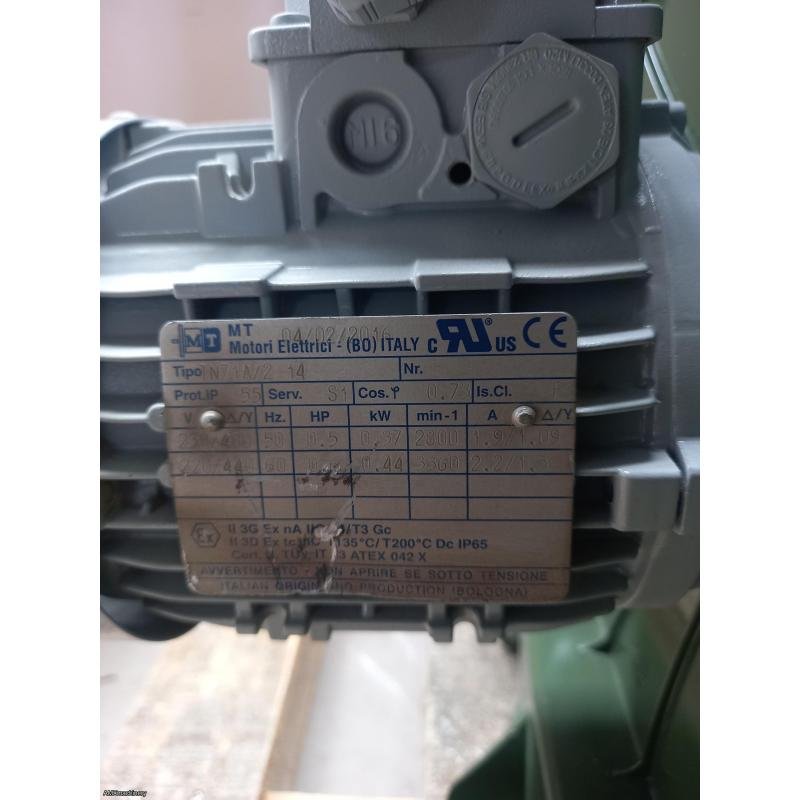 PARTE: AMX-10139 - EXTRACTOR CENTRIFUGO - MOTOR ½ HP, 220/440V, 3 FASES - SALIDA PLANA - FM ITALY